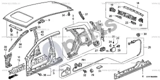 Honda Stream Išoriniai skydai / galinis skydas – schema