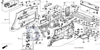 Honda Stream Šoninis apmušalas – schema