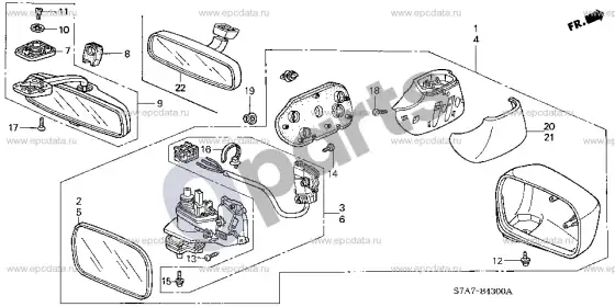 Honda Stream veidrodis – schema
