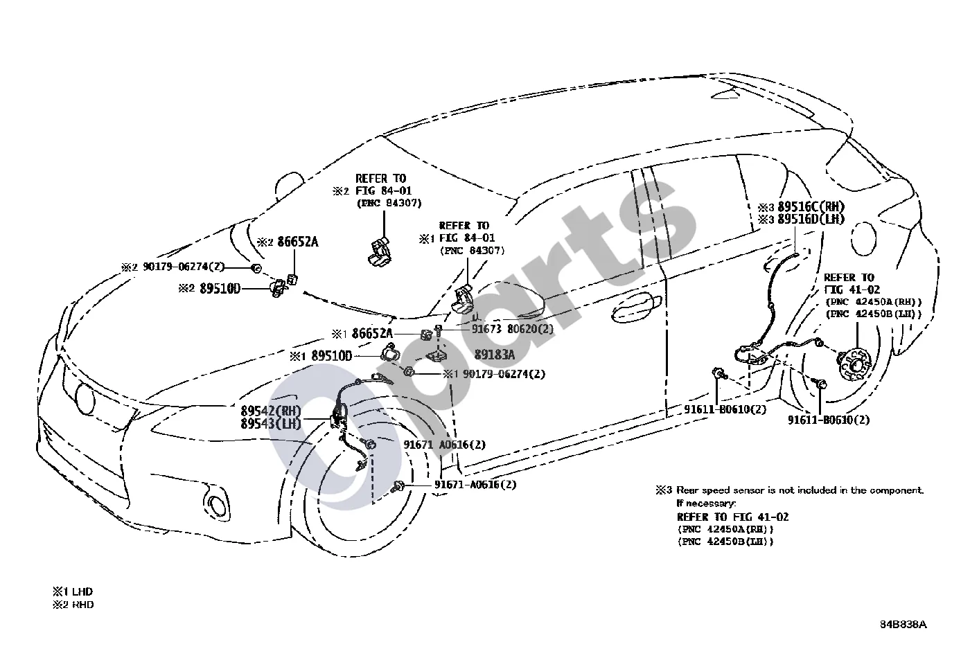 Lexus CT 200H ABS ir VSC schema – pozicija 86652A: Garsinis signalizatorius, slydimo kontrolė (ZWA10..B 12.2010 - 12.2013)