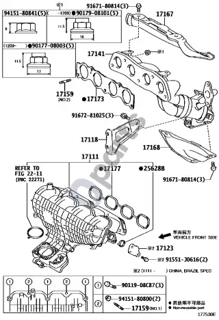 Lexus CT 200H Kolektorius – schema