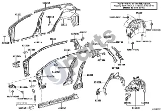 Lexus CT 200H Lonžeronas – schema