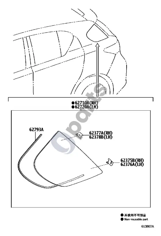 Lexus CT 200H šoninis langas – schema