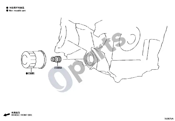 Lexus LBX alyvos filtras – schema