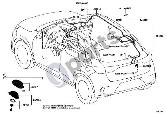 Lexus LBX antena – schema