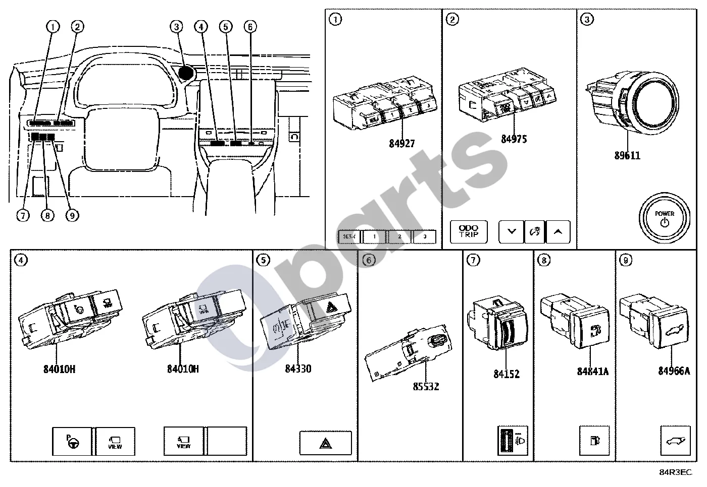 Lexus LBX (2024–) Jungiklis, relė ir kompiuteris schema – pozicija 85532: Lizdas, USB įkroviklio (MAYH1# 12.2023 - ...)