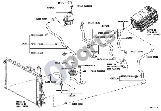 Lexus LBX keitiklio aušinimas – schema