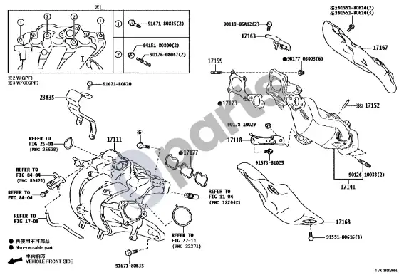 Lexus LBX kolektorius – schema