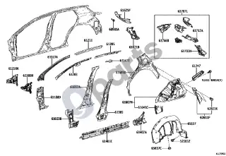 Lexus LBX (2024–) Lonžeronas – schema