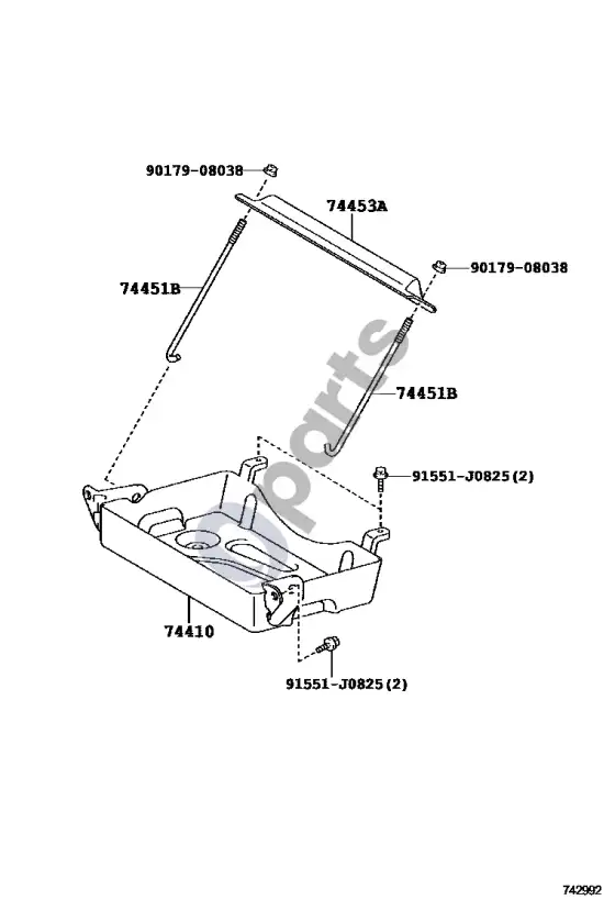 Lexus LFA akumuliatoriaus lizdas – schema