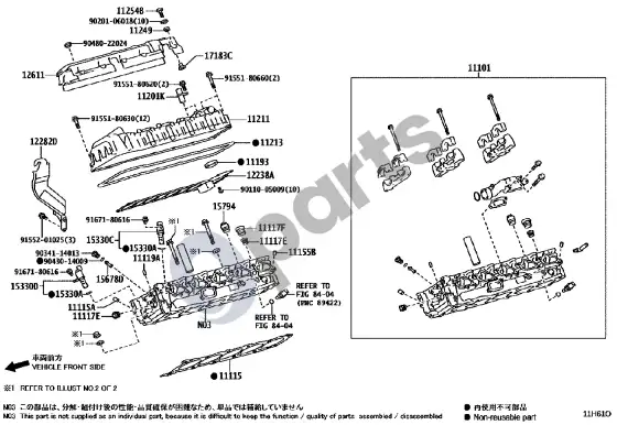 Lexus LFA cilindrų galvutė – schema