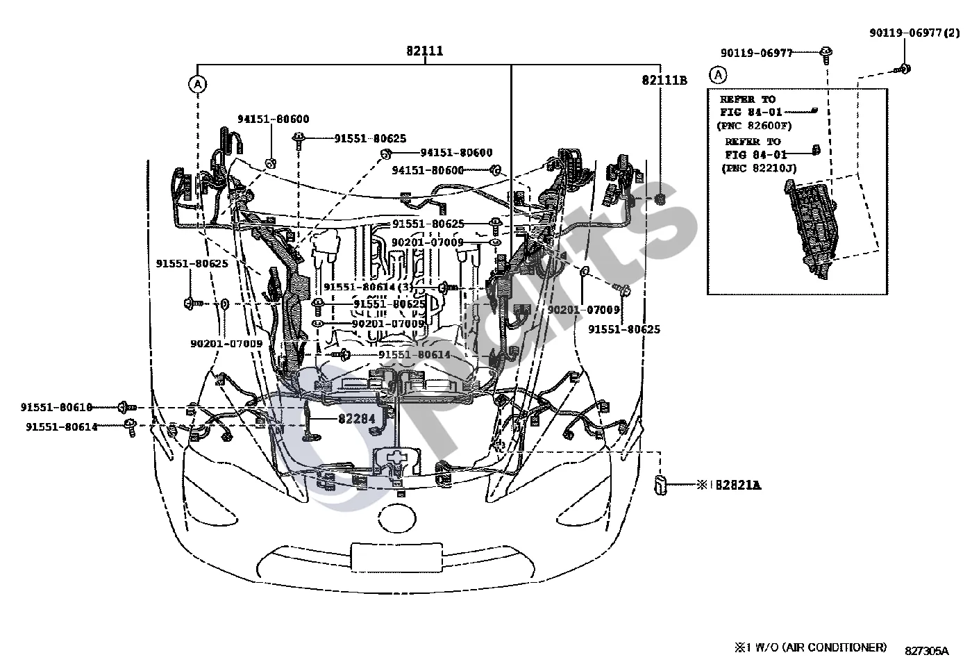 Lexus LFA (2011–2013) Laidai ir spaustukas schema – pozicija 82821A: Jungties dangtelis