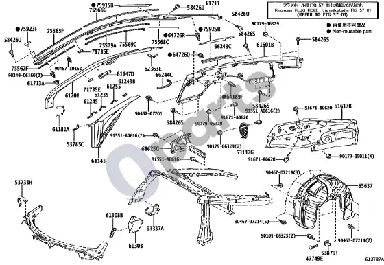 Lexus LFA lonžeronas – schema