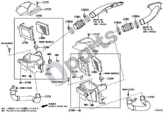 Lexus LFA oro filtras – schema