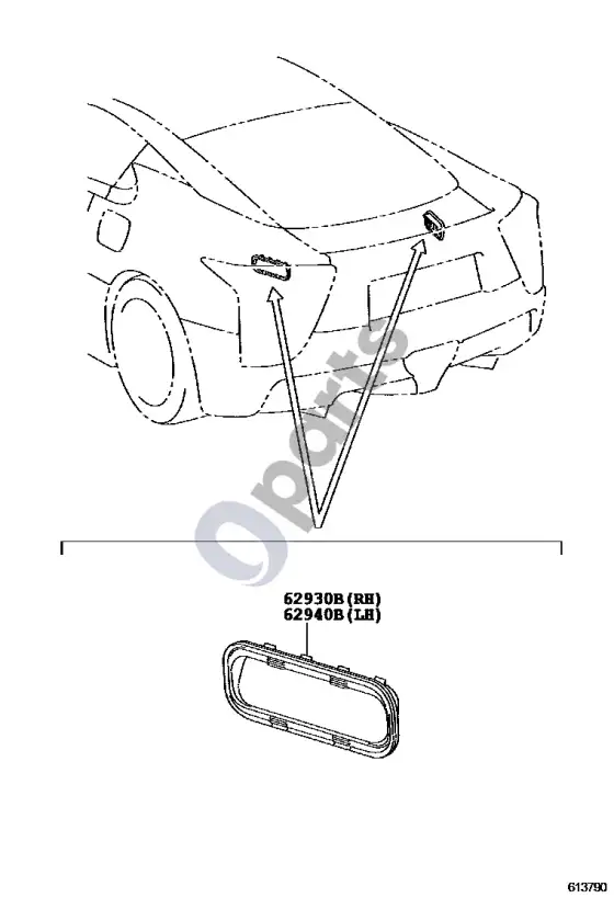 Lexus LFA stogo šoninis ventiliatorius – schema