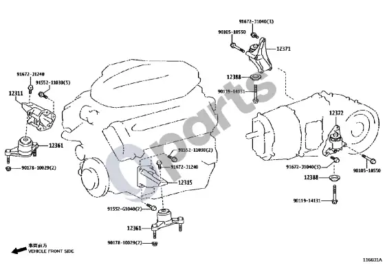 Lexus LFA tvirtinimas – schema