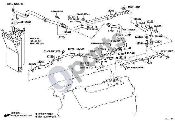 Lexus LFA vėdinimo žarna – schema
