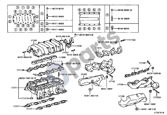 Lexus LS 400 kolektorius – schema