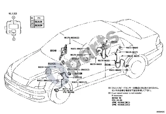 Lexus LS 430 ABS ir VSC – schema