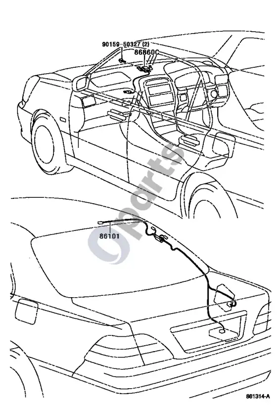 Lexus LS 430 antena – schema