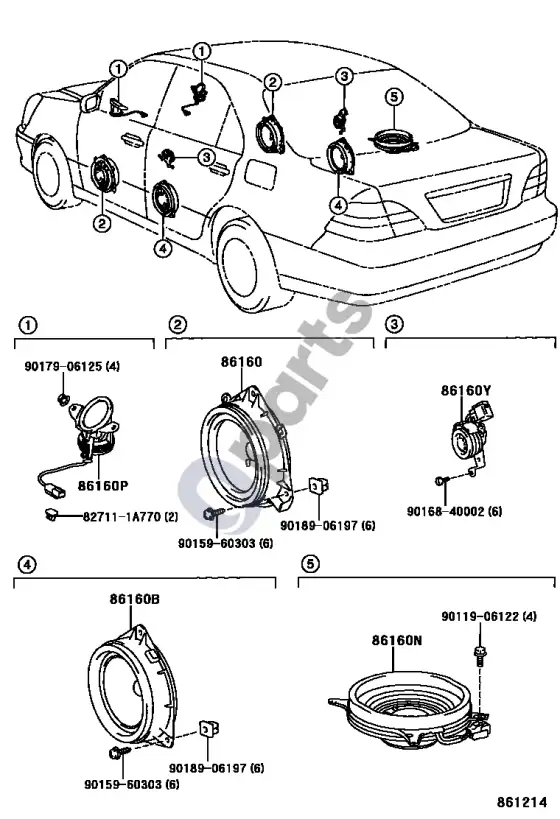 Lexus LS 430 garsiakalbis – schema