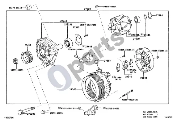Lexus LS 430 generatorius – schema