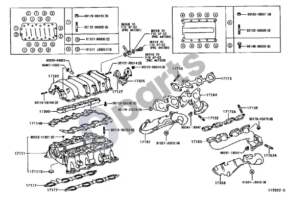 Lexus LS 430 kolektorius – schema