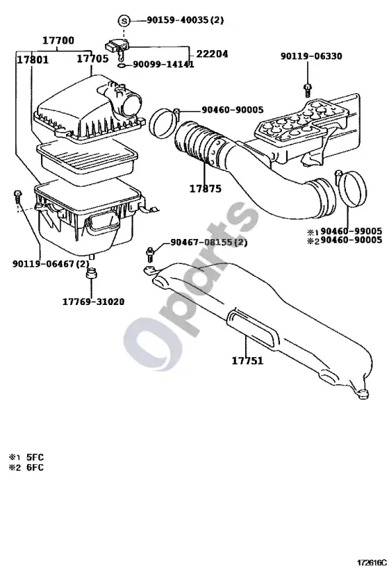 Lexus LS 430 oro filtras – schema
