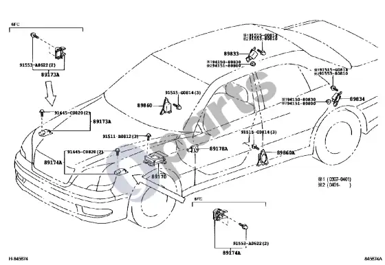 Lexus LS 430 oro pagalvė – schema