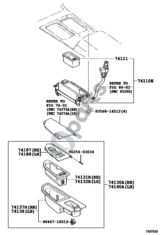Lexus LS 430 peleninė – schema
