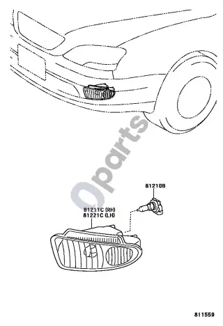 Lexus LS 430 Rūko žibintas – schema