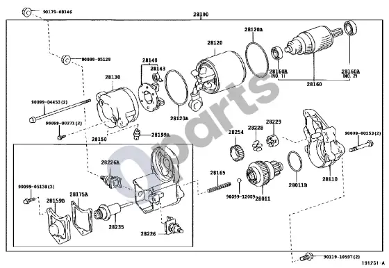Lexus LS 430 starteris – schema