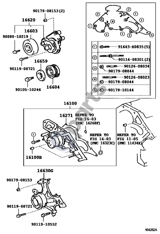Lexus LS 430 vandens siurblys – schema
