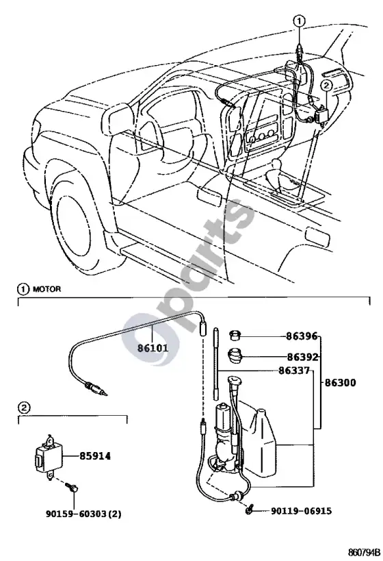 Lexus LX 470 antena – schema