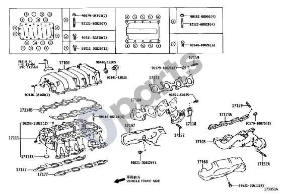 Lexus LX 470 kolektorius – schema
