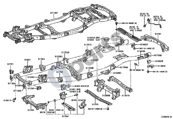 Lexus LX 470 rėmas – schema