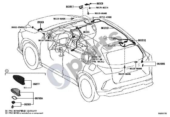 Lexus NX antena – schema