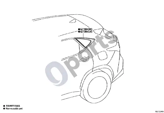 Lexus NX šoninis langas – schema