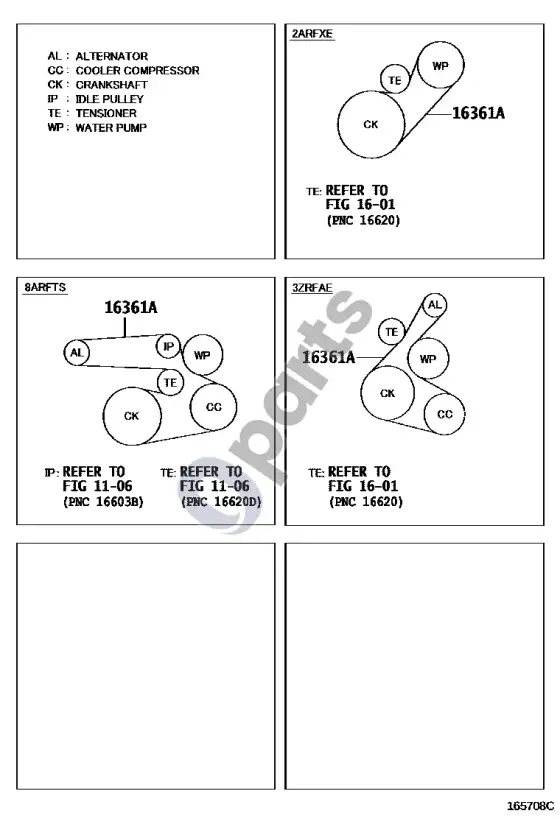 Lexus NX pleištinis diržas – schema