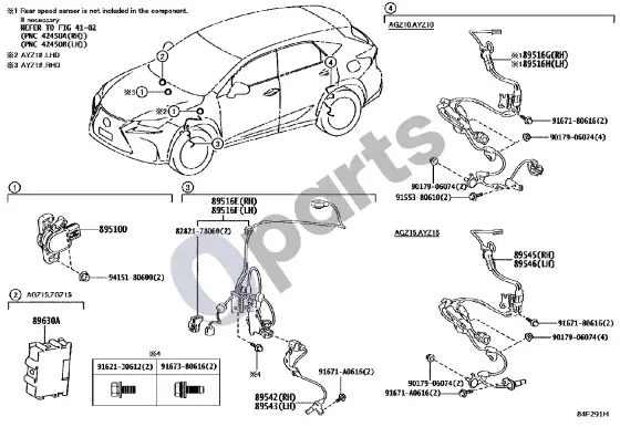 Lexus NX ABS ir VSC – schema