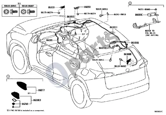 Lexus NX antena – schema