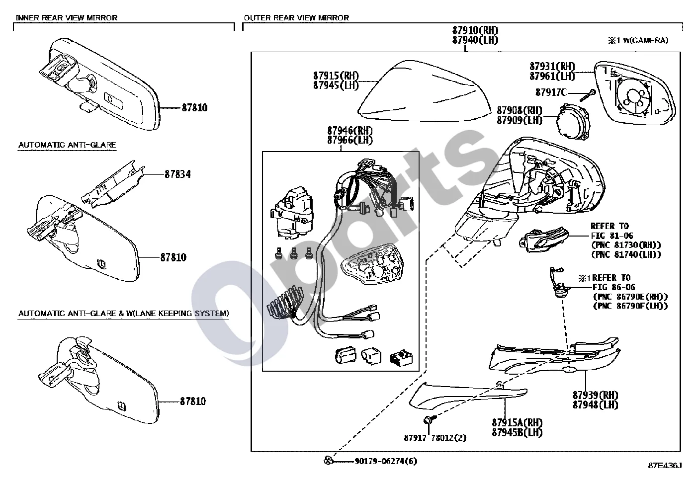 Lexus NX (2014–2021) Veidrodis schema – pozicija 87945: Išorinio veidrodėlio dangtelis, kairys