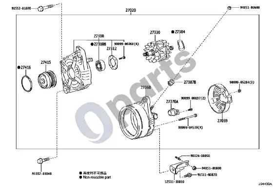 Lexus RC generatorius – schema