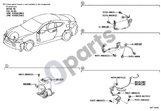 Lexus RC ABS ir VSC – schema