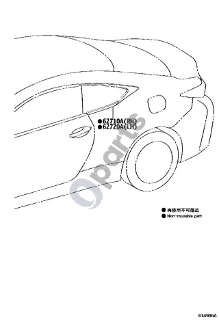Lexus RC (2014–) Šoninis langas – schema