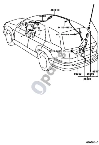 Lexus RX 300 Antena – schema