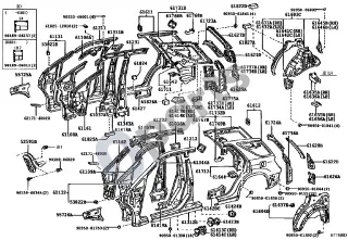 Lexus RX 300 Lonžeronas – schema
