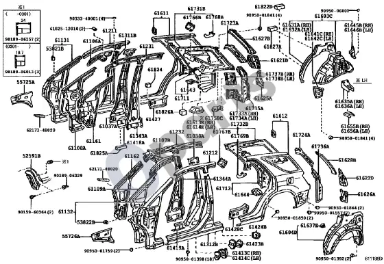 Lexus RX 300 lonžeronas – schema