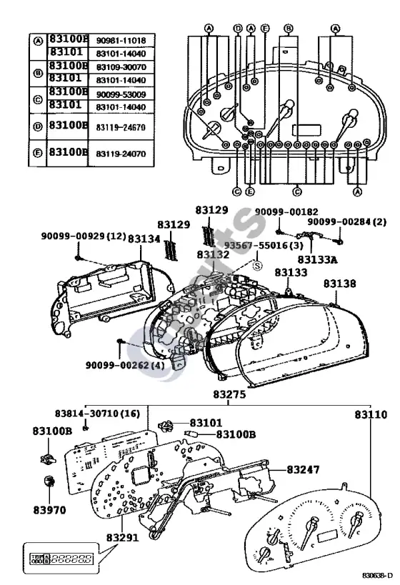Lexus RX 300 prietaisas – schema