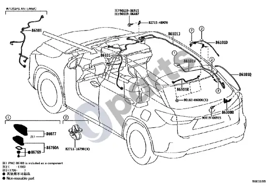 Lexus RX III antena – schema